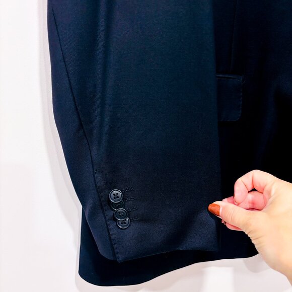 BETENLY Navy wool tailored blazer | Men's classic formal suit jacket | 44L * - Picture 4 of 9